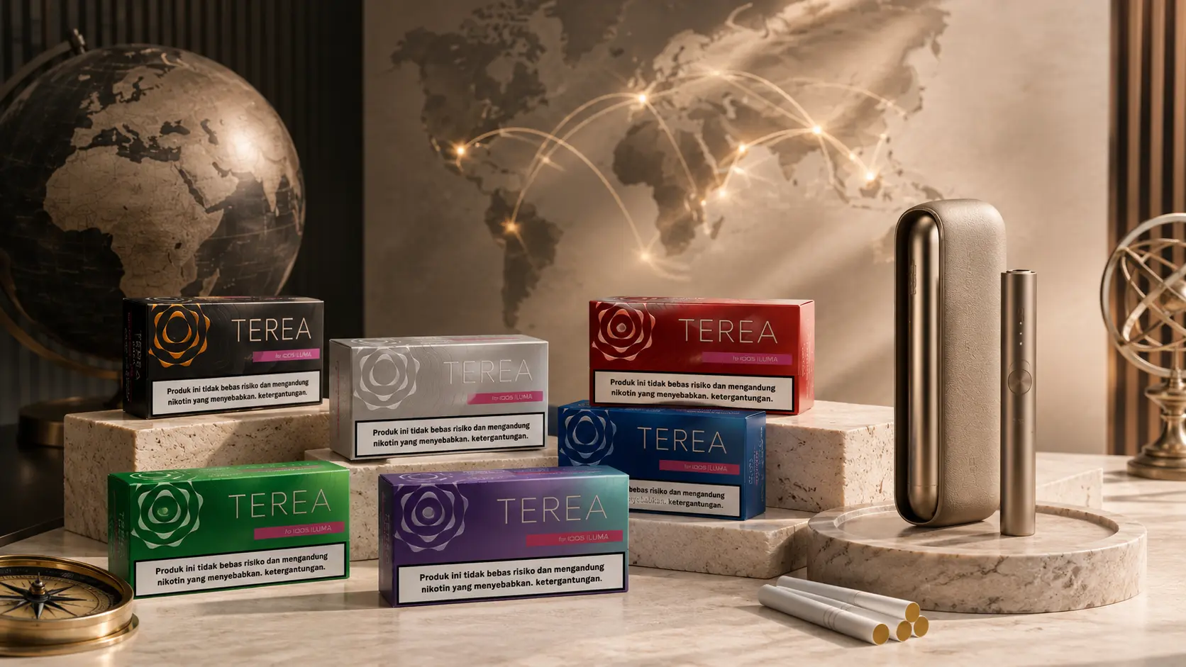 TEREA tobacco sticks sourced from Kazakhstan Indonesia Japan Italy Switzerland and Uzbekistan